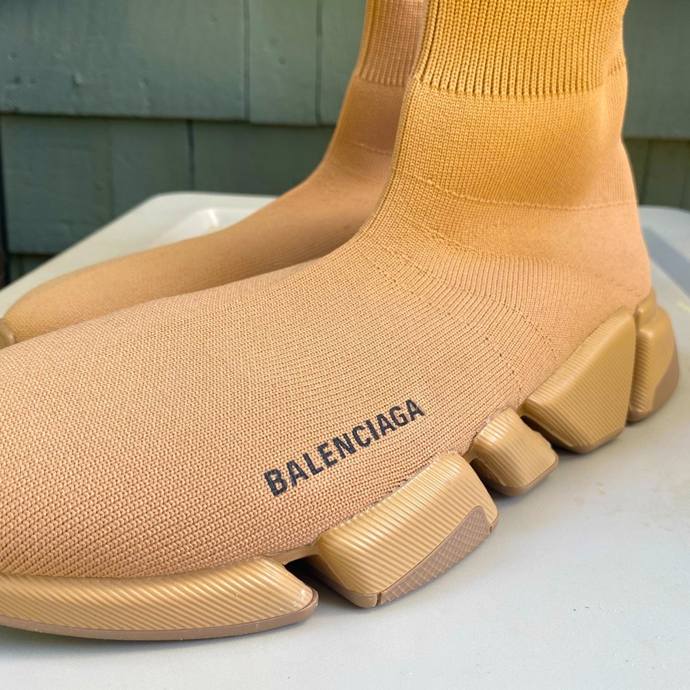 Balenciaga Speed 2.0 Recycled Knit Sneaker - BEIGE Size 11 USA - Picture 1 of 4